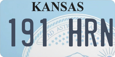 KS license plate 191HRN