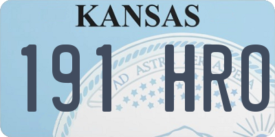 KS license plate 191HRO