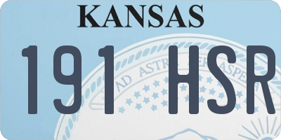 KS license plate 191HSR