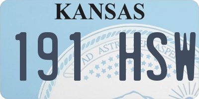 KS license plate 191HSW