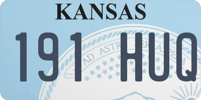 KS license plate 191HUQ