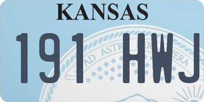 KS license plate 191HWJ