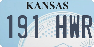 KS license plate 191HWR