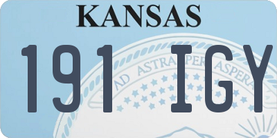 KS license plate 191IGY