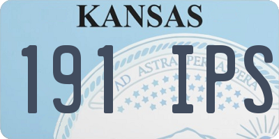 KS license plate 191IPS