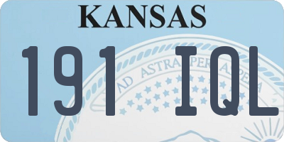 KS license plate 191IQL