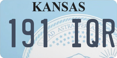 KS license plate 191IQR