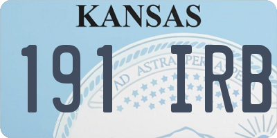 KS license plate 191IRB