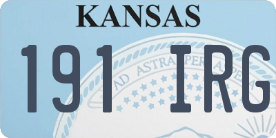 KS license plate 191IRG