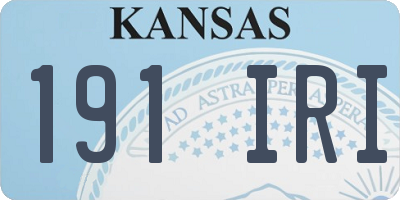 KS license plate 191IRI