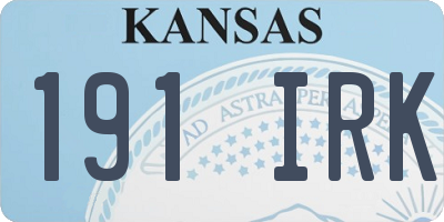 KS license plate 191IRK