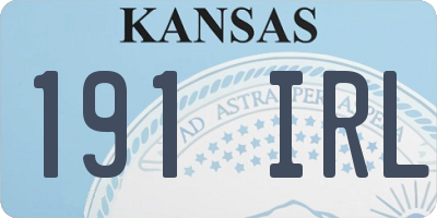 KS license plate 191IRL