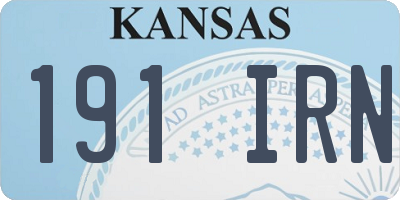 KS license plate 191IRN