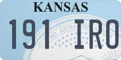 KS license plate 191IRO