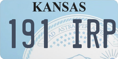 KS license plate 191IRP