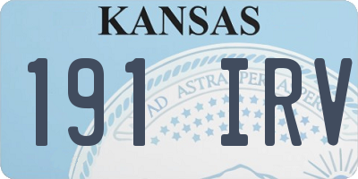 KS license plate 191IRV