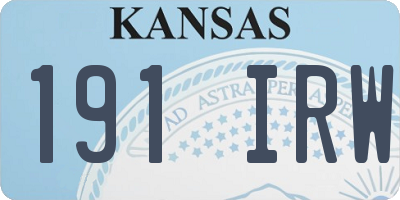 KS license plate 191IRW
