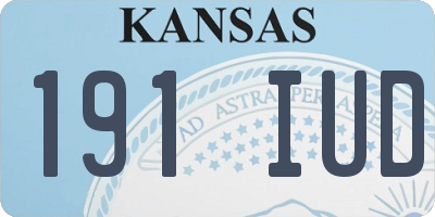 KS license plate 191IUD