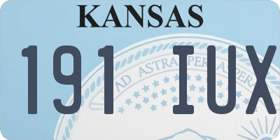 KS license plate 191IUX