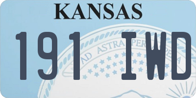 KS license plate 191IWD