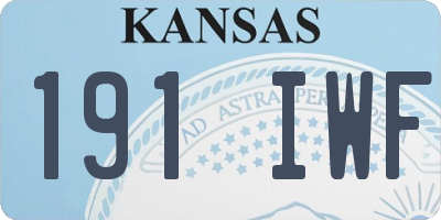 KS license plate 191IWF