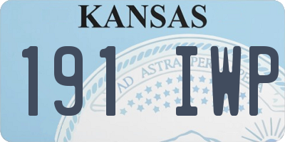 KS license plate 191IWP