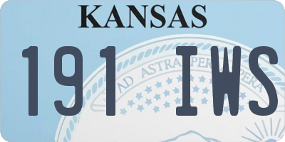 KS license plate 191IWS