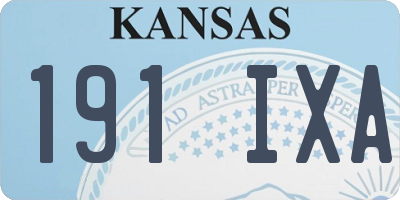 KS license plate 191IXA