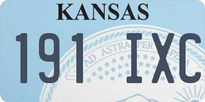 KS license plate 191IXC