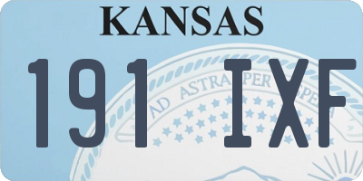KS license plate 191IXF