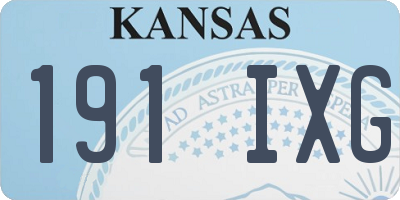 KS license plate 191IXG