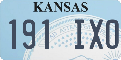 KS license plate 191IXO