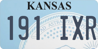 KS license plate 191IXR