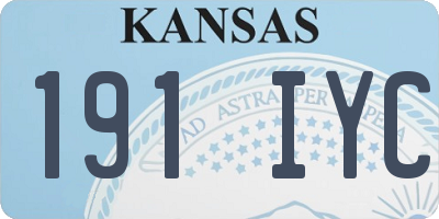 KS license plate 191IYC
