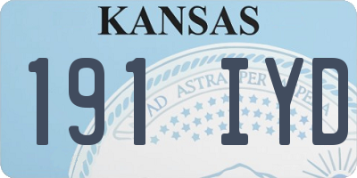 KS license plate 191IYD