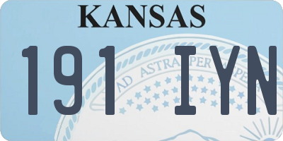 KS license plate 191IYN