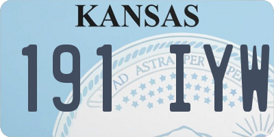 KS license plate 191IYW