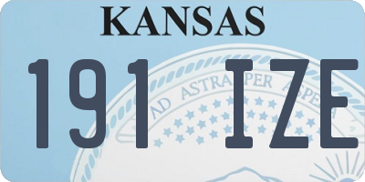 KS license plate 191IZE