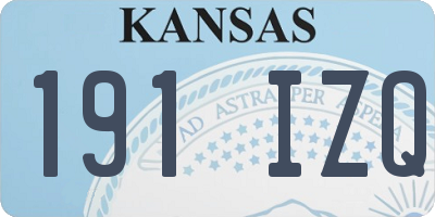 KS license plate 191IZQ