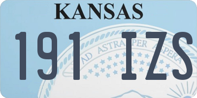 KS license plate 191IZS