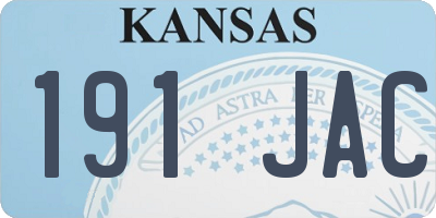 KS license plate 191JAC