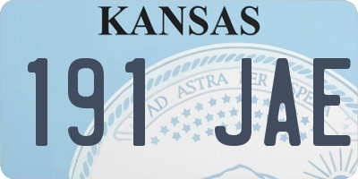 KS license plate 191JAE