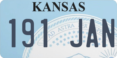 KS license plate 191JAN