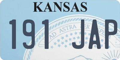 KS license plate 191JAP