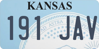 KS license plate 191JAV