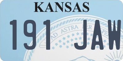 KS license plate 191JAW