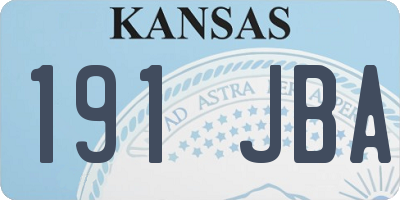 KS license plate 191JBA