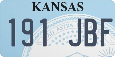 KS license plate 191JBF