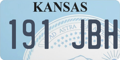 KS license plate 191JBH