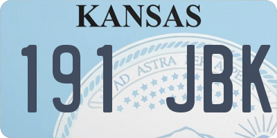 KS license plate 191JBK